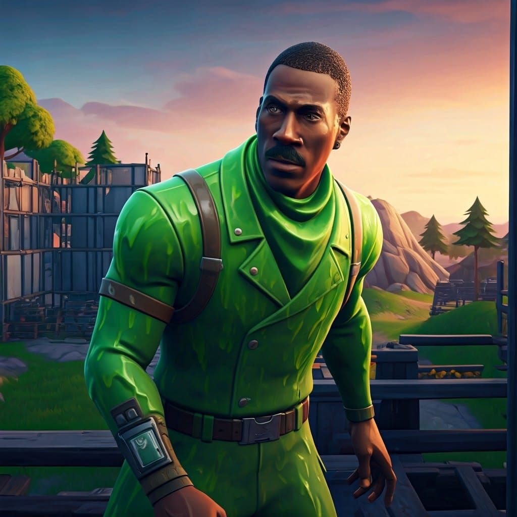 Eddie Murphy Building in Fortnite, Cinematic Style