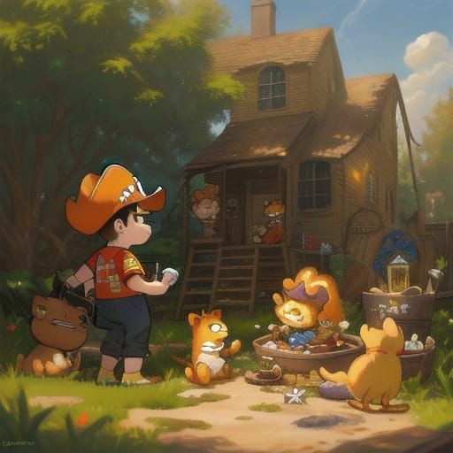 Garfield and Odie's Treasure Hunt: An Oil Painting