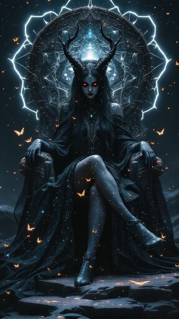 Nyx: Goddess of Night in Voidpunk Style