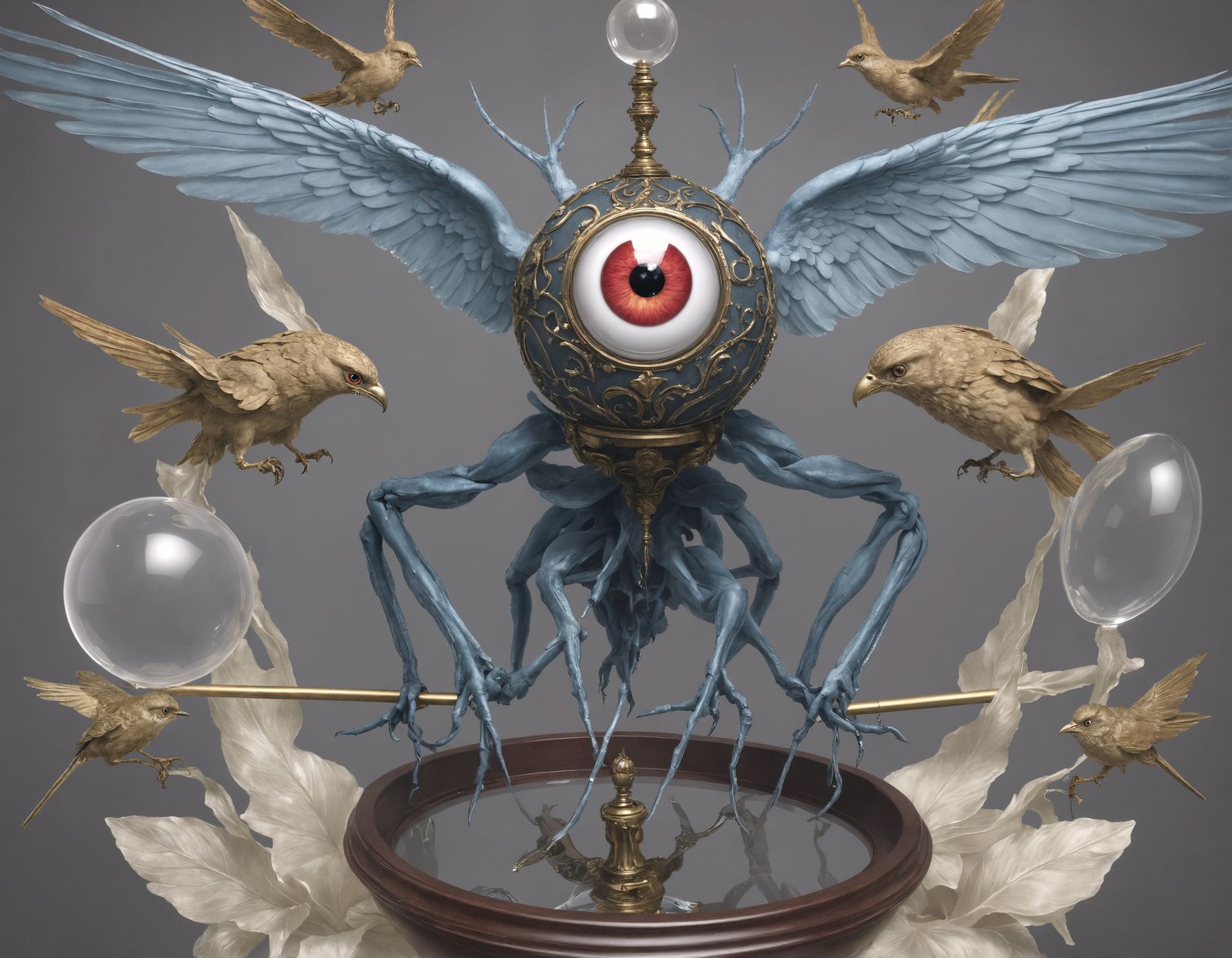 Vanitas: Brain, Globe, Key, Faberge Egg in Hyperrealism