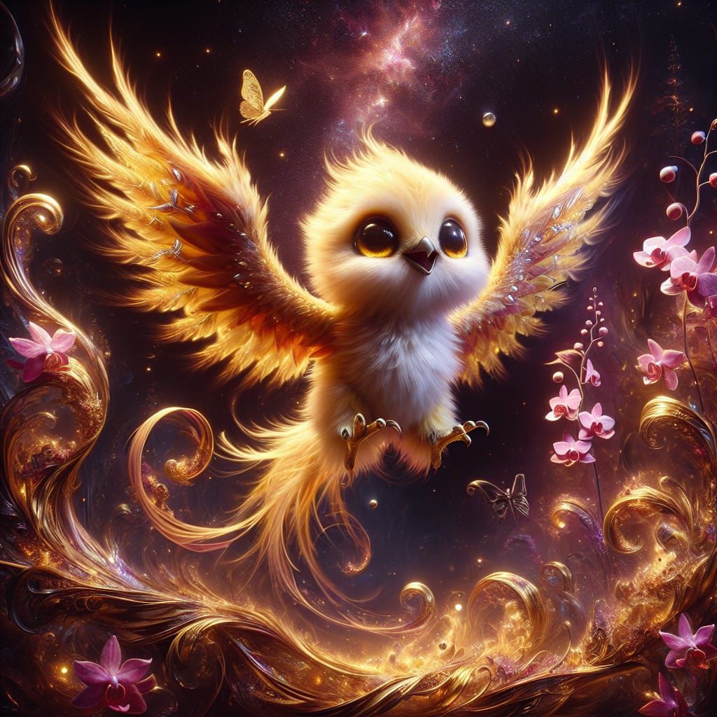 Quilla the wittle golden Phoenix