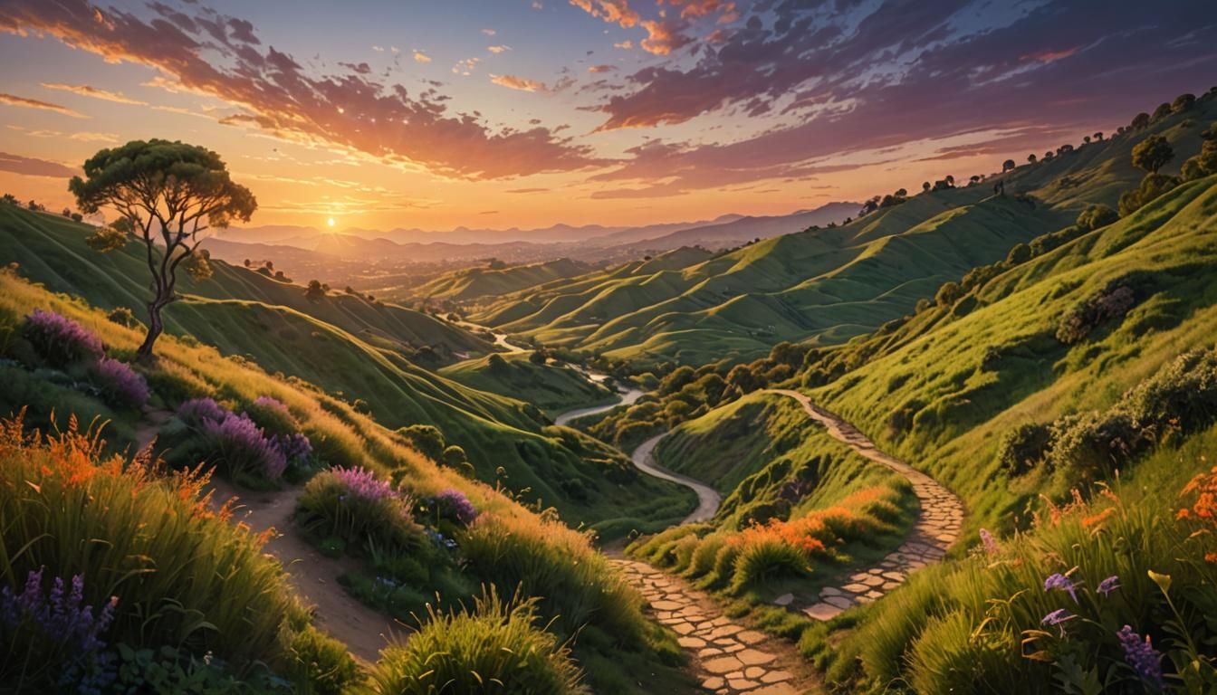 Ethereal Landscape: Mythical Echoes in Hyper-Realistic 3D