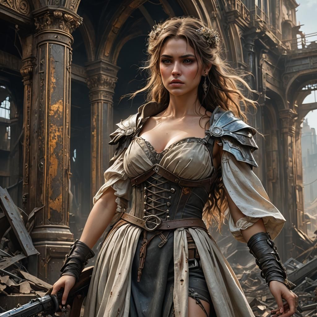 Post-Apocalyptic Bride in Art Nouveau Style