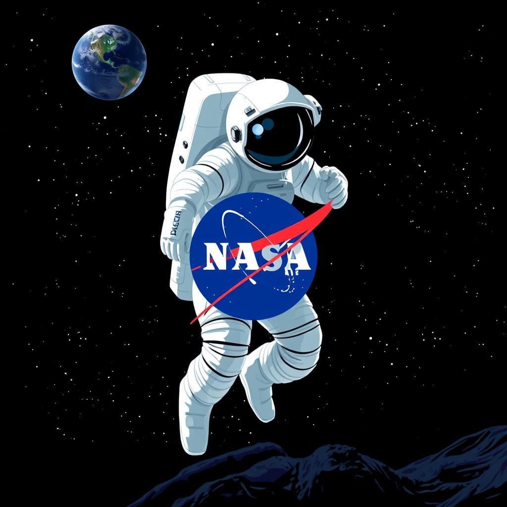NASA Word Art with Astronaut