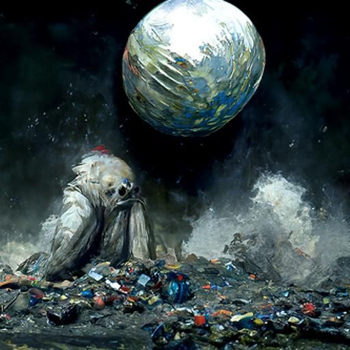 Trash Planet in Deep Space: Gothic Horror Art