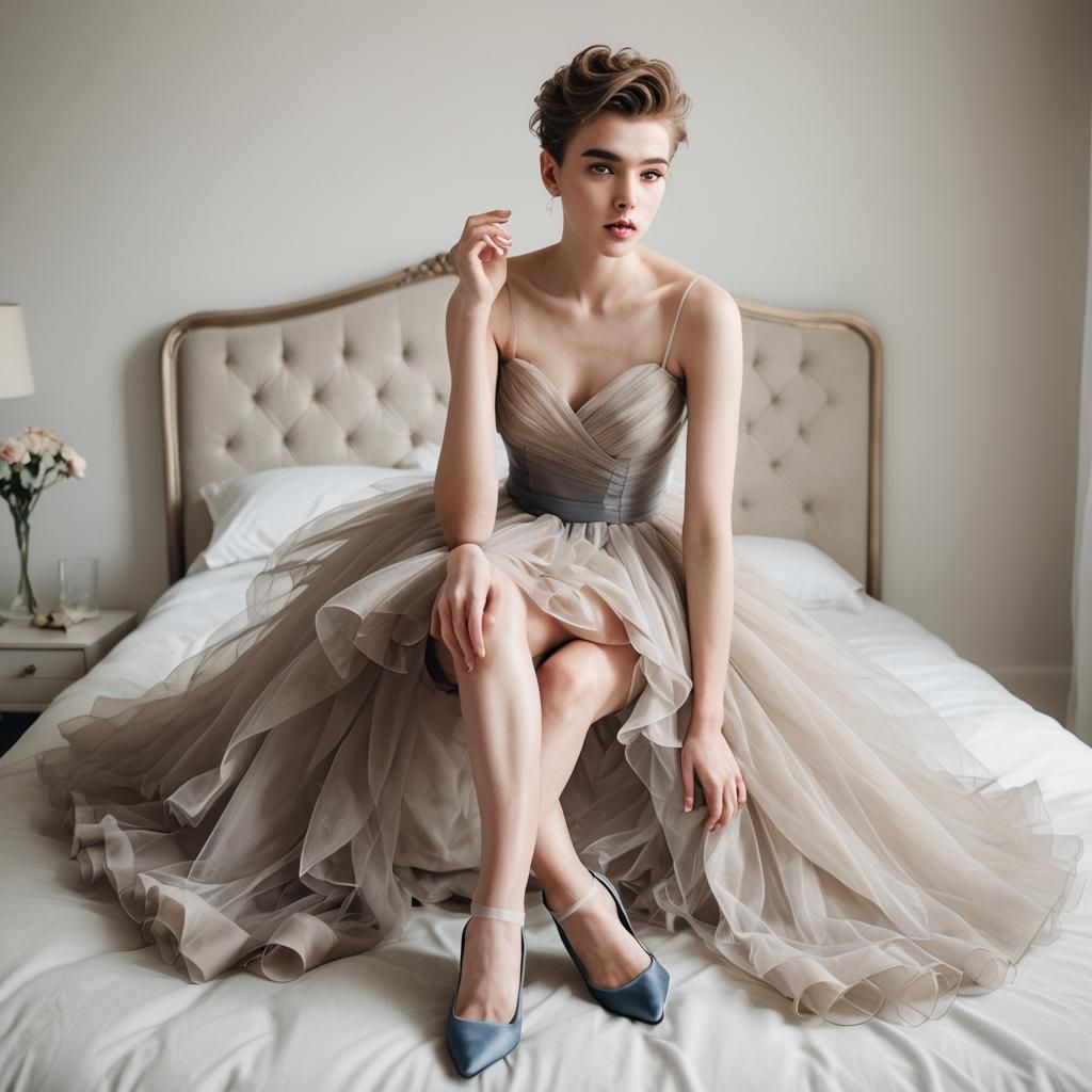 Cross-Dressed Teen in Tulle Dress: Fashion Photography