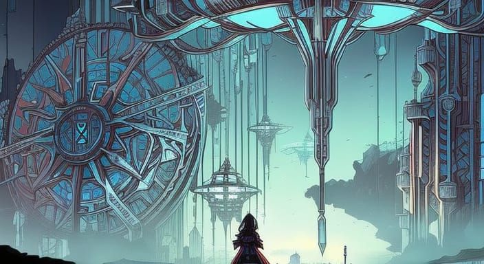 Girl in Ukrainian Dress: Cyberpunk Comic Art