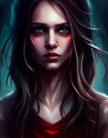 Gothic Portrait of a Sad Girl