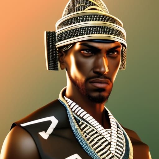 Stoic Yoruba Samurai Gaze