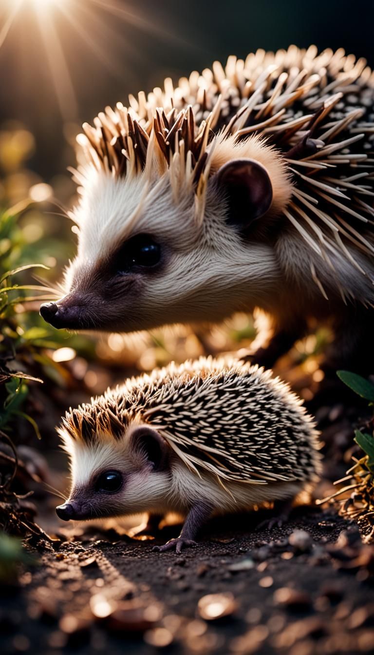 Cinematic Baby Hedgehog Film Still