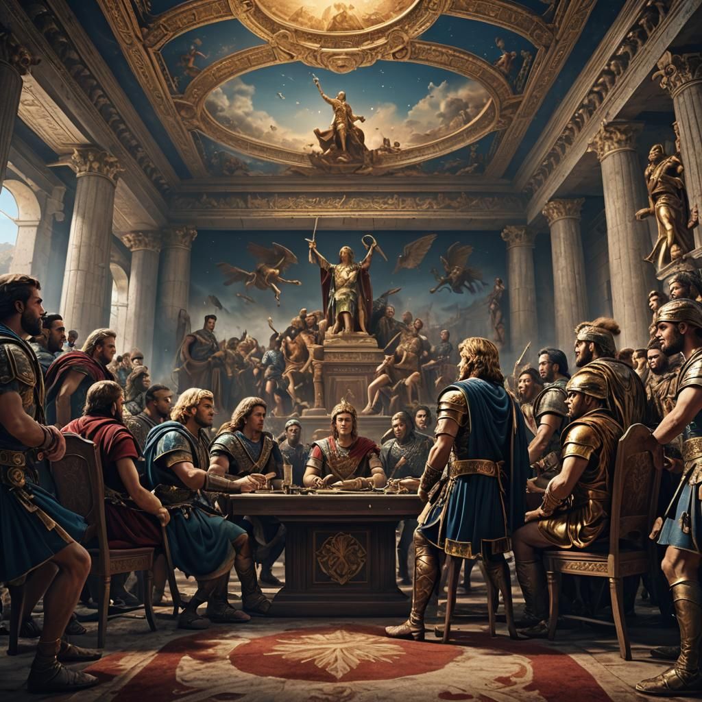 Alexander the Great in a Surreal Political Debate