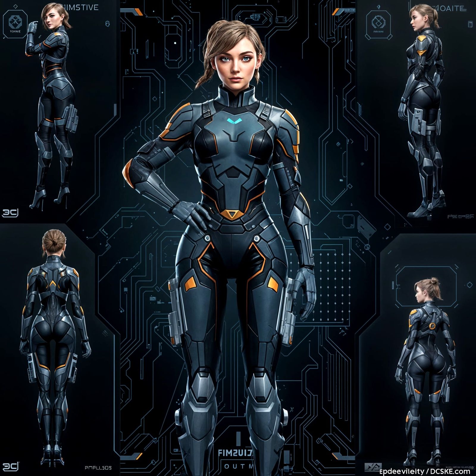 Female Character T-Pose Reference for 3D Game