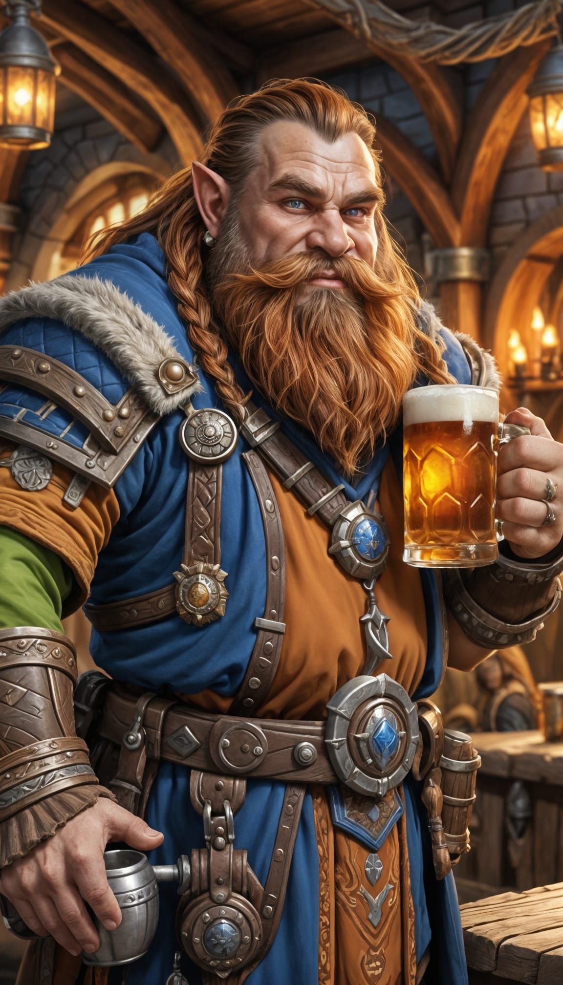 Warcraft Dwarf Beer Merchant with Mug