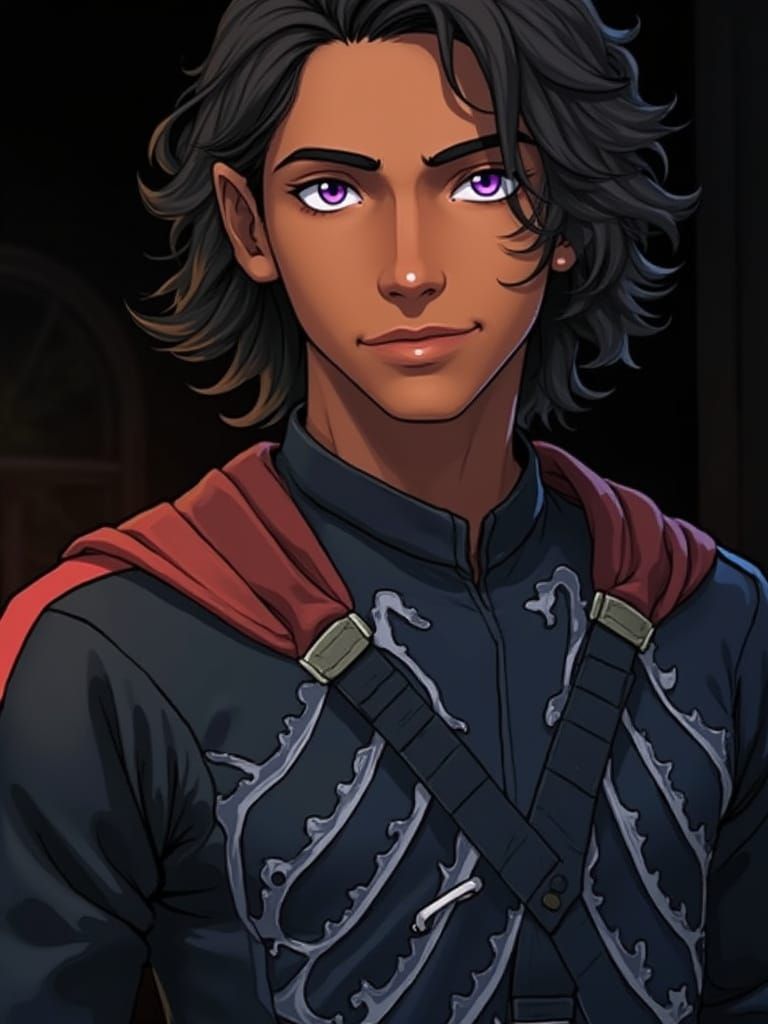 Vibrant Anime Youth in Historical Fantasy Attire