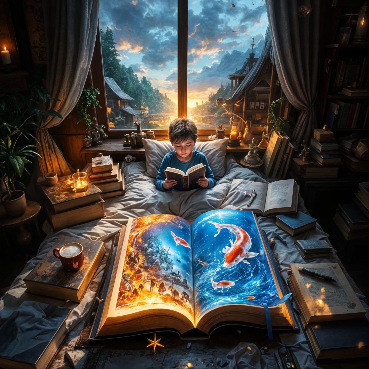 Hyperrealistic 3D Scenes Emerge from Books