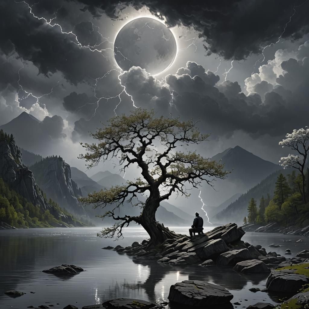 Solar Eclipse Over Mountain Spring, Sinister Style