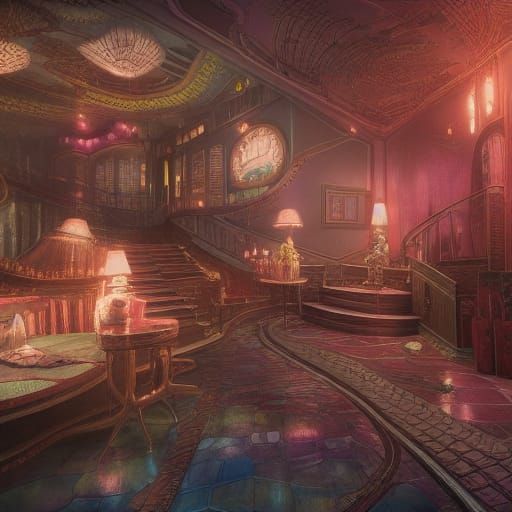 Fantastical Heartbreak Hotel in Detailed Matte Painting