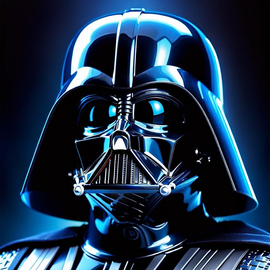 Iconic Darth Vader Portrait in Digital Art Style