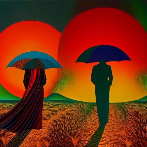 Geometric Bauhaus Painting in Expressionist Style