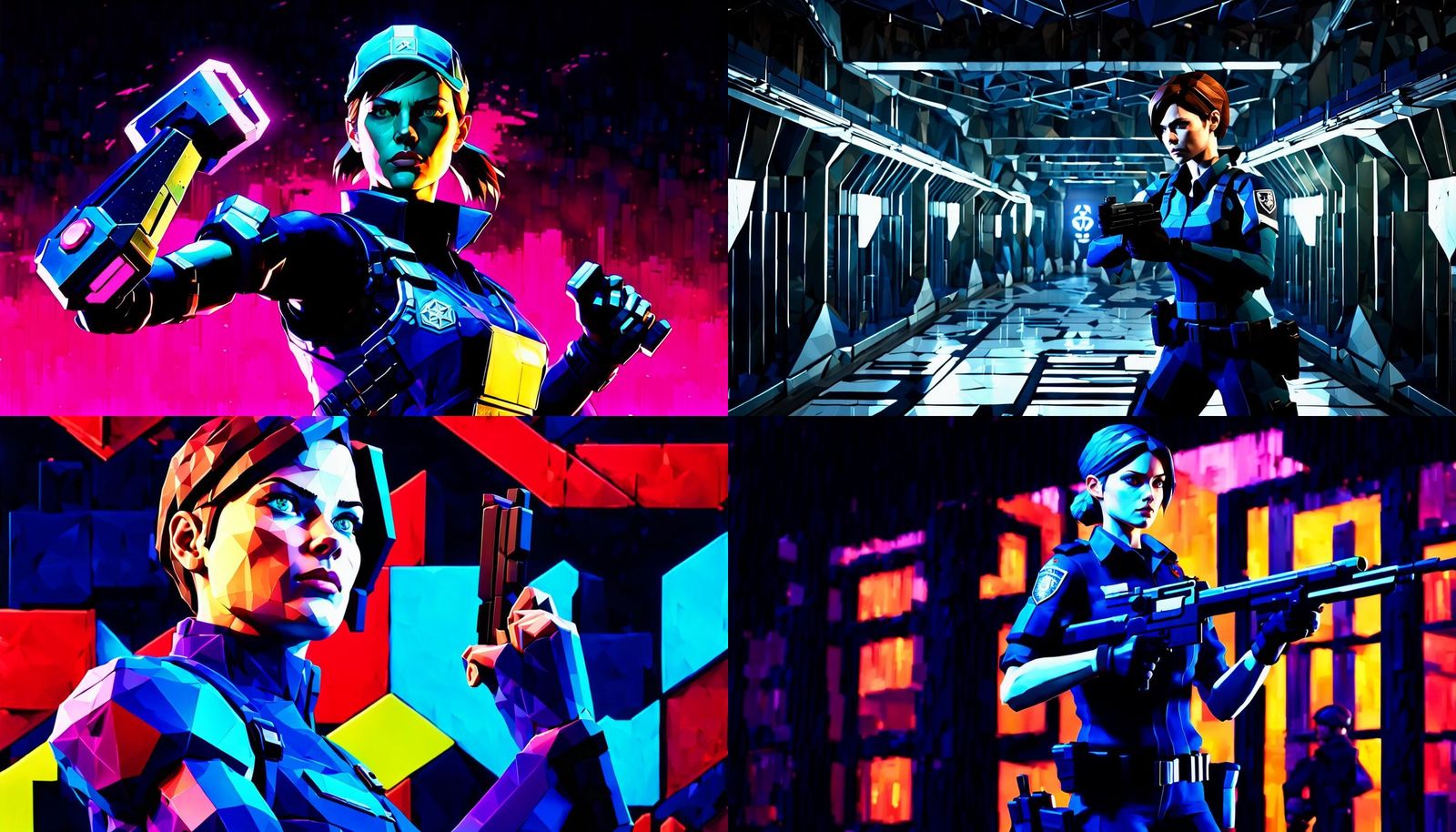 Jill Valentine in Low Poly 3D Art Style