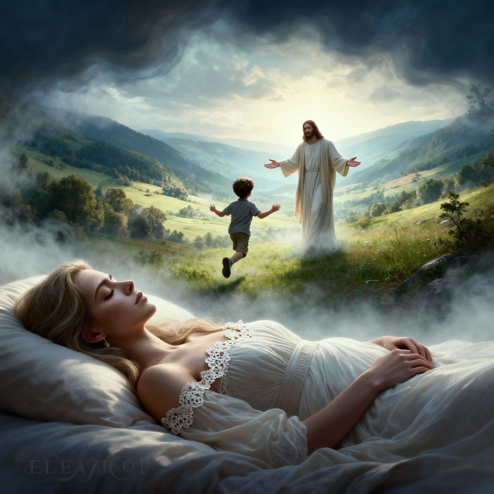 Mother's Dream: Son Reunites with Jesus in Serene Valley