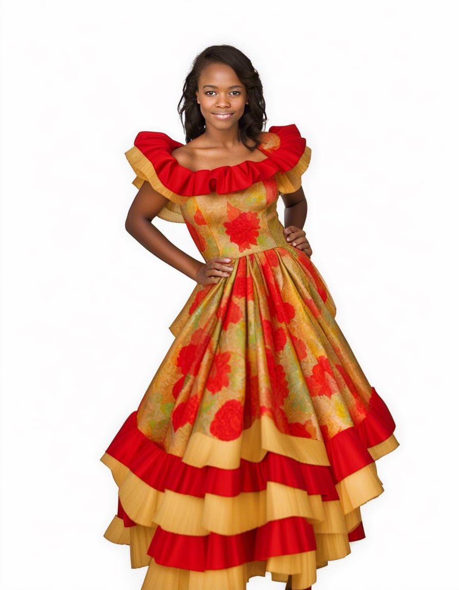 Creole gown from Carribean Islands