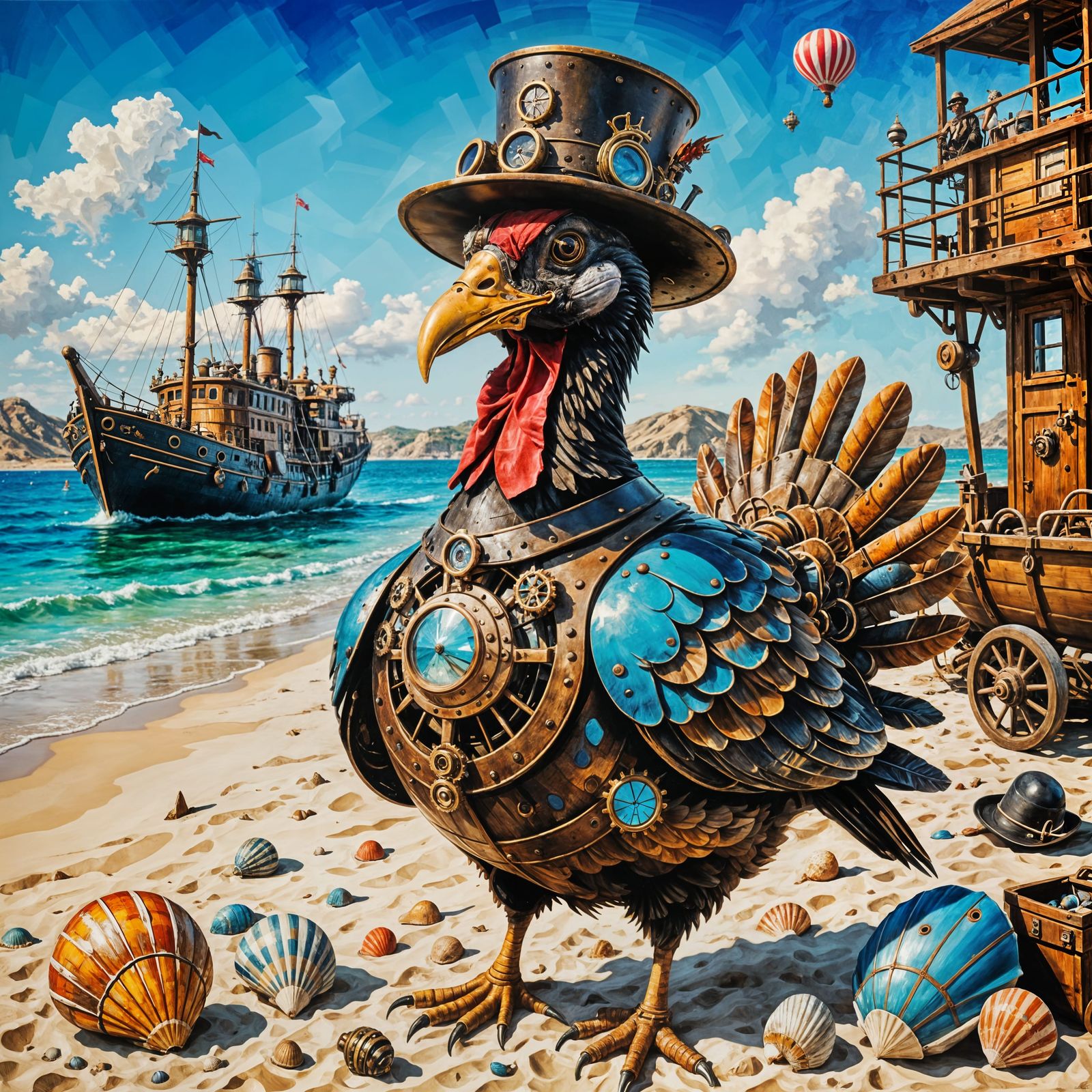 Steampunk Beach Vacation Portrait in Turkey