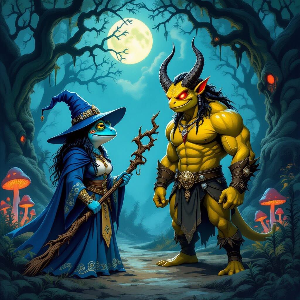 Frog Witch vs Demon in Enchanted Forest