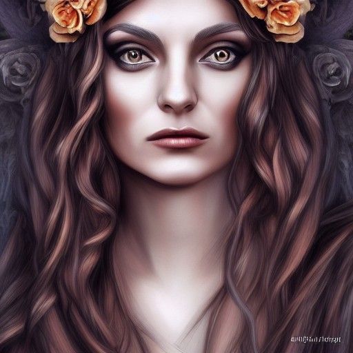 Detailed Portrait of a Beautiful Pagan Witch