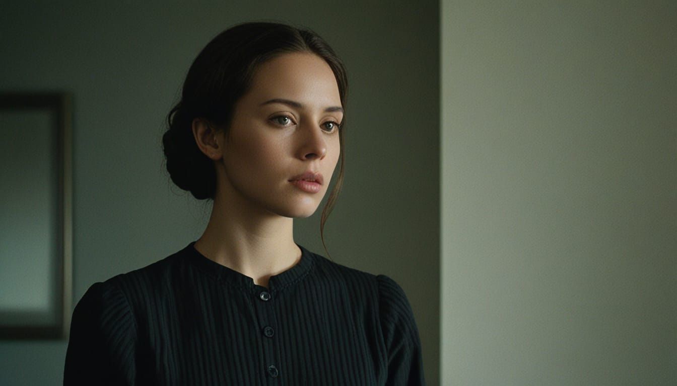 Eerie Reflection: Surreal Oil Painting in Dim Light