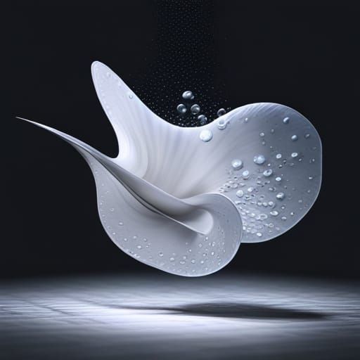 Hyperrealistic White Stingray in Dark Water