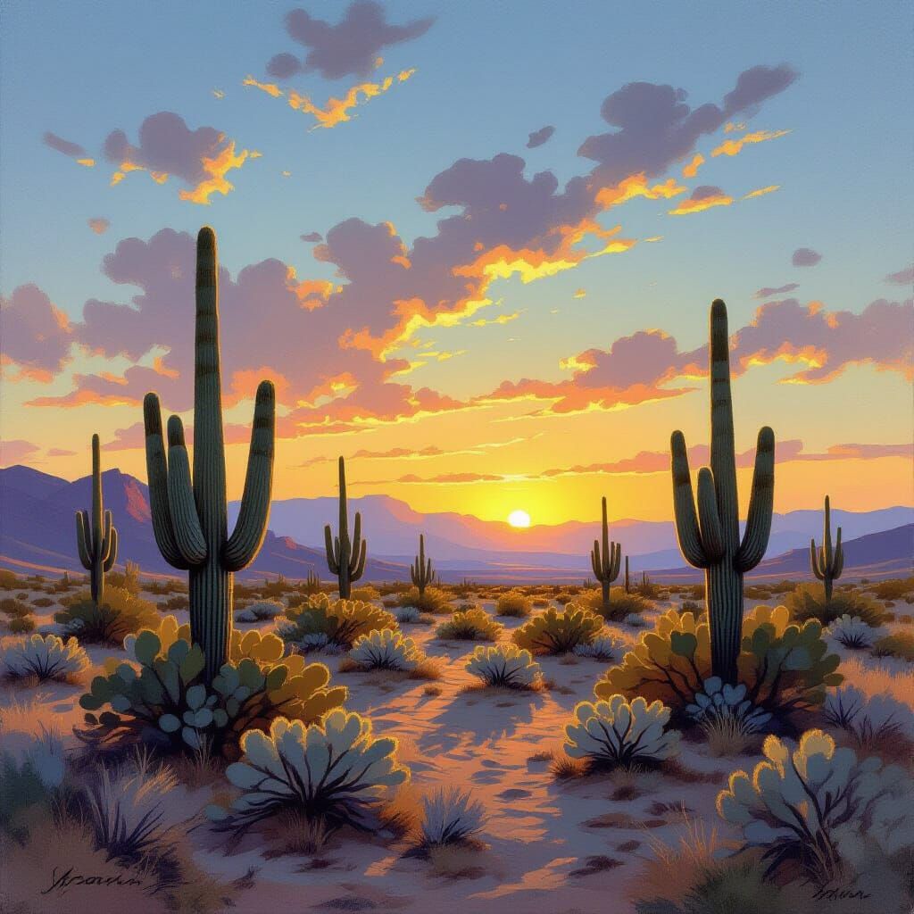 Desert Landscape in the Style of Bierstadt