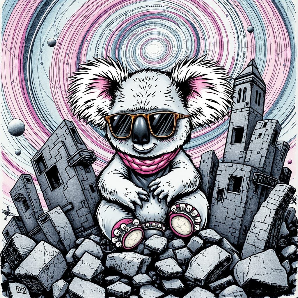 Punk Koala in Surreal Japanese-Thai Fusion