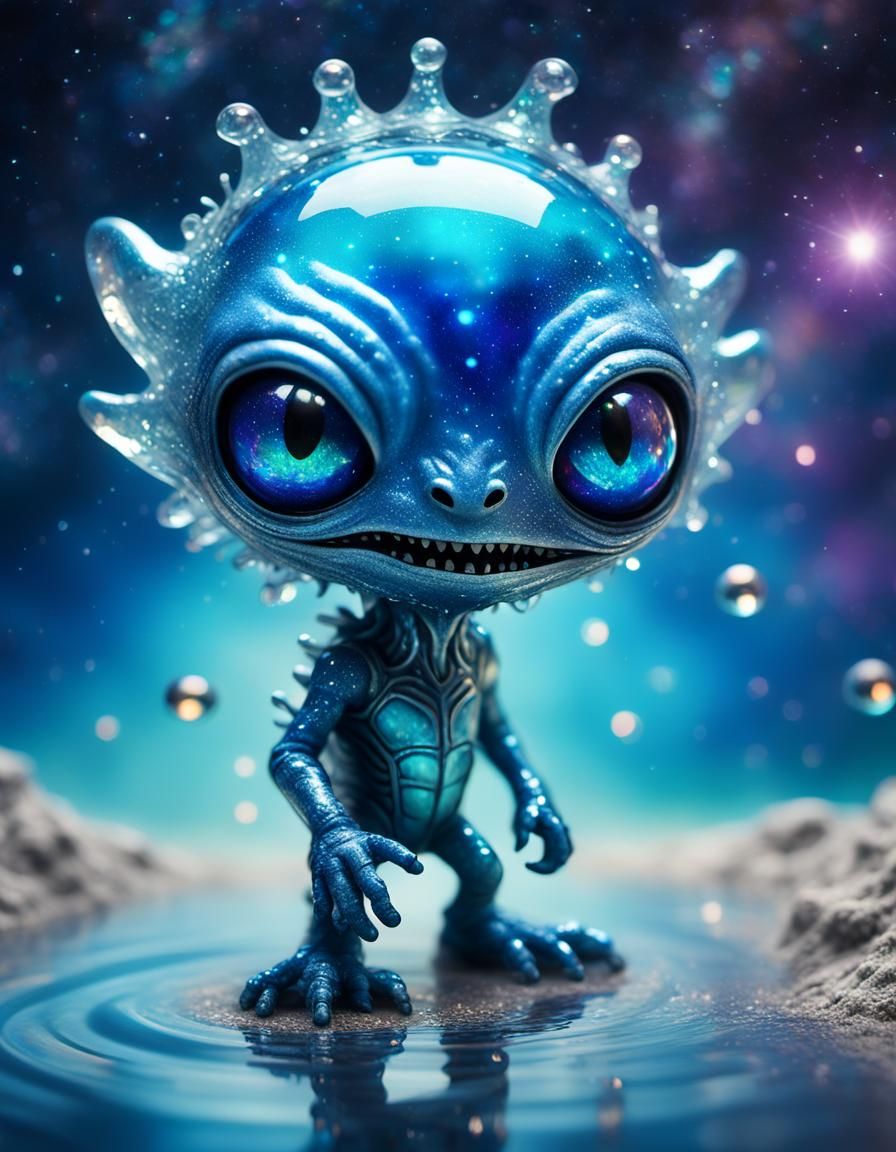 Surreal Alien Encounter in Cosmic Portal