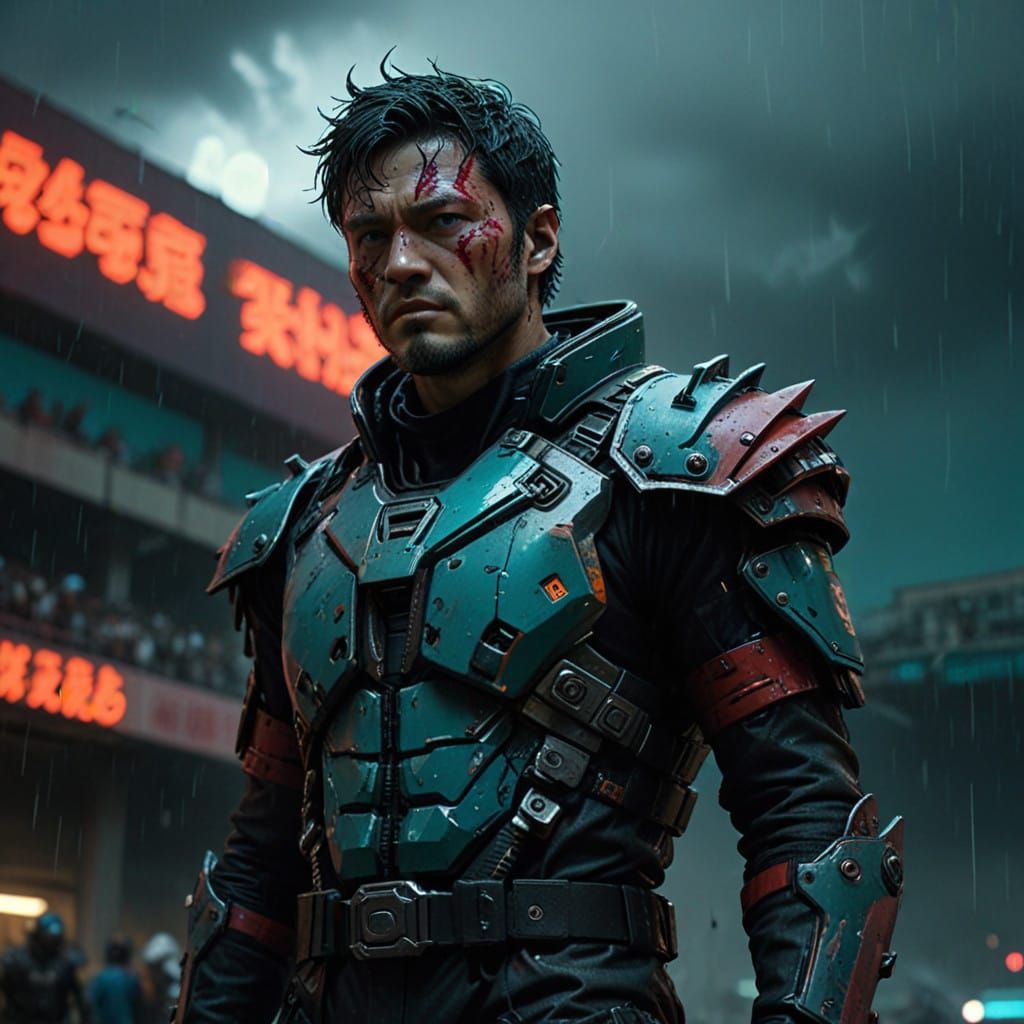 Cyberpunk Football Team Suits Up for Battle in a Gritty, Dys...