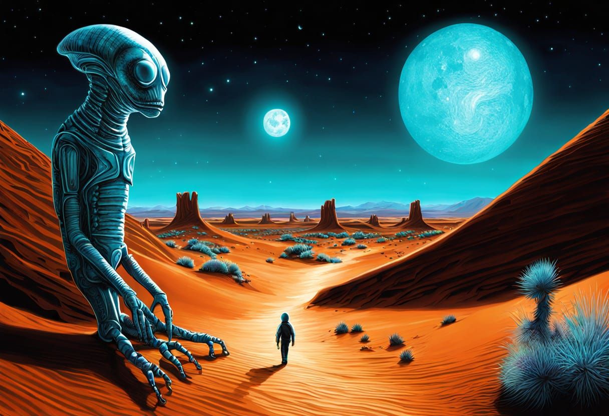 Maternal Love in Alien Landscape