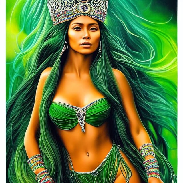 Bolivian Woman: Sensual Portrait in Ethereal Fantasy Style