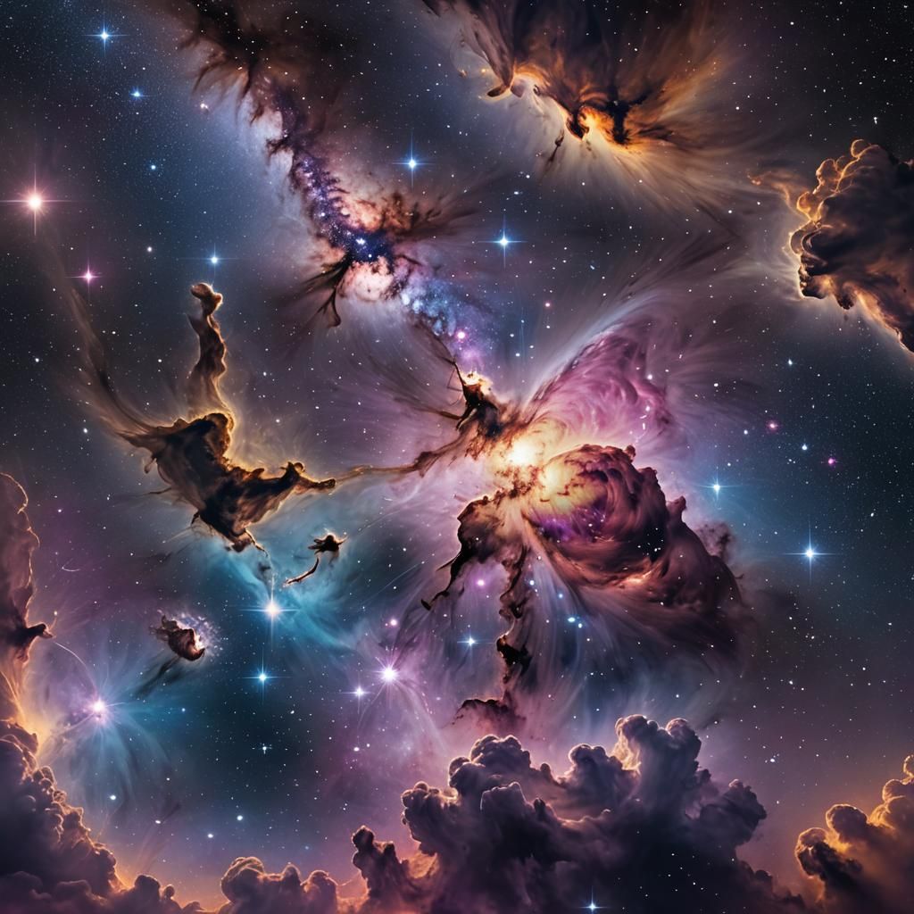 Orion's Belt Constellation in Dreamy Cosmic Art