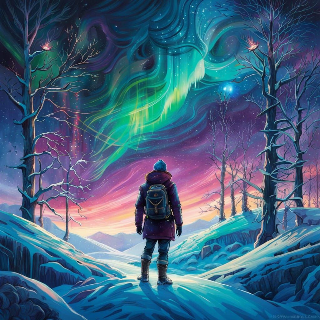 Northern Lights Dance Across the Tundra