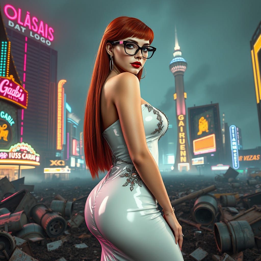 Retro-Futuristic Bride in Post-Apocalyptic Las Vegas