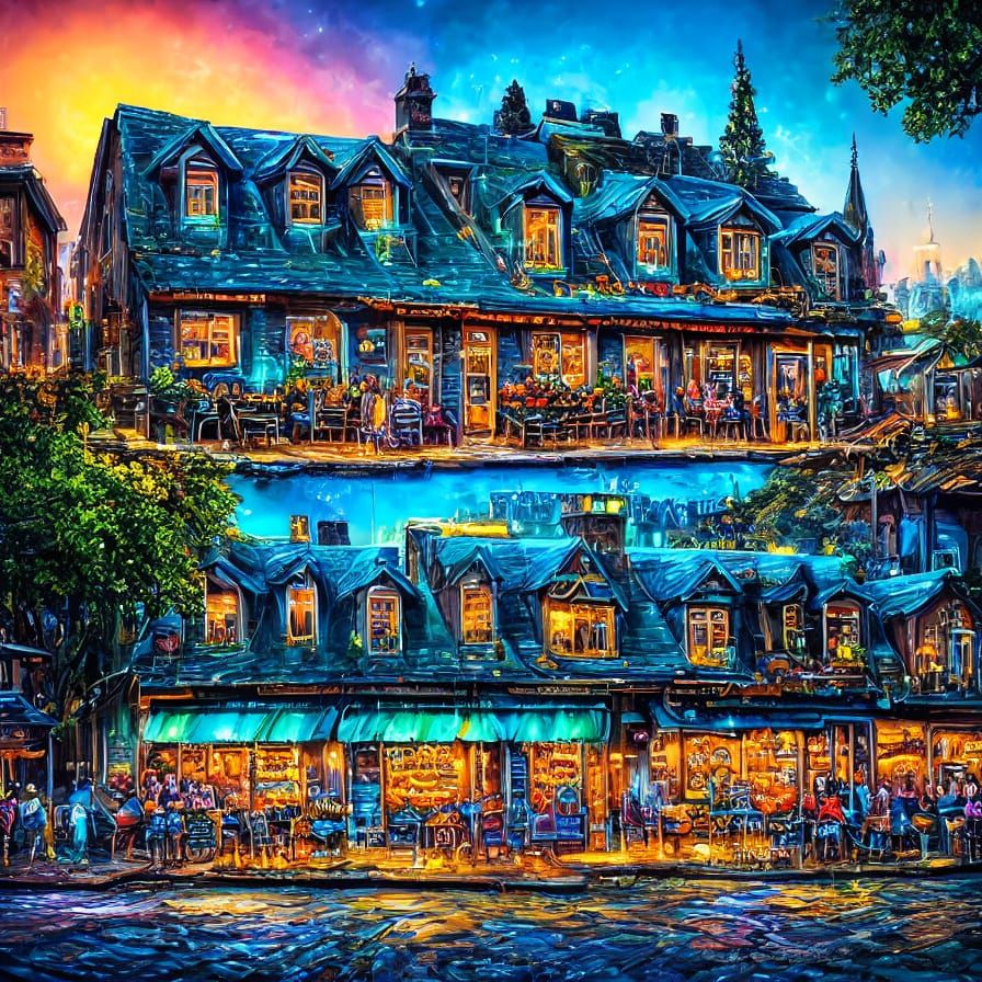 Neon Tavern with Garden Ambiance