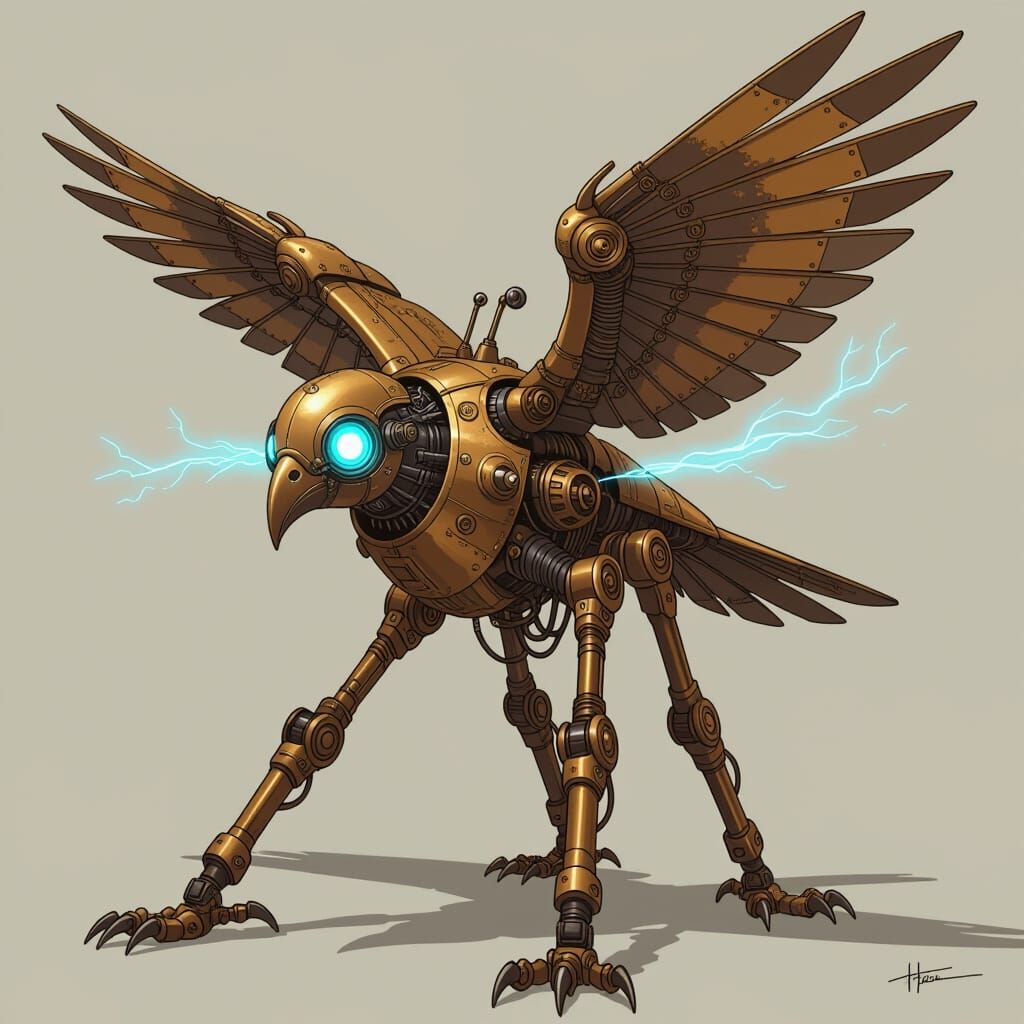 Steampunk Karura Drone with Clockwork Wings