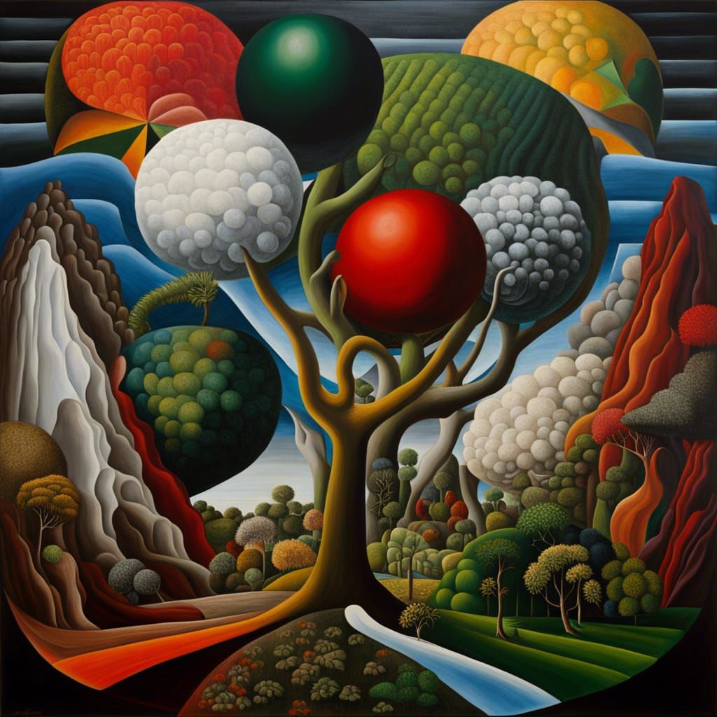 Psychedelic Fantasy Landscape in Oil