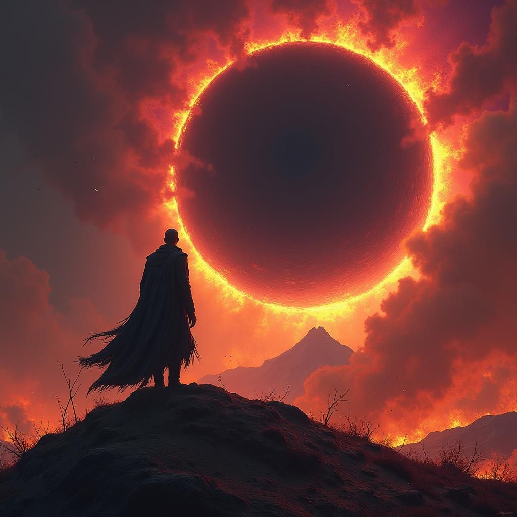 Apocalyptic Landscape with Brooding Figure