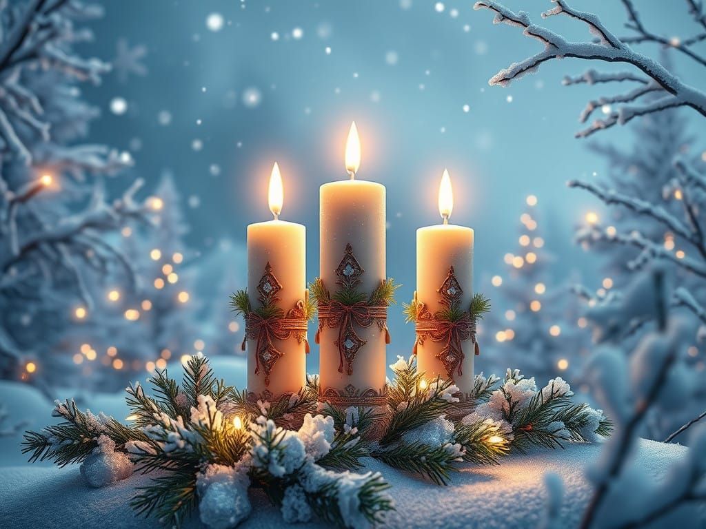 Winter Wonderland of Frosty Advent Candles