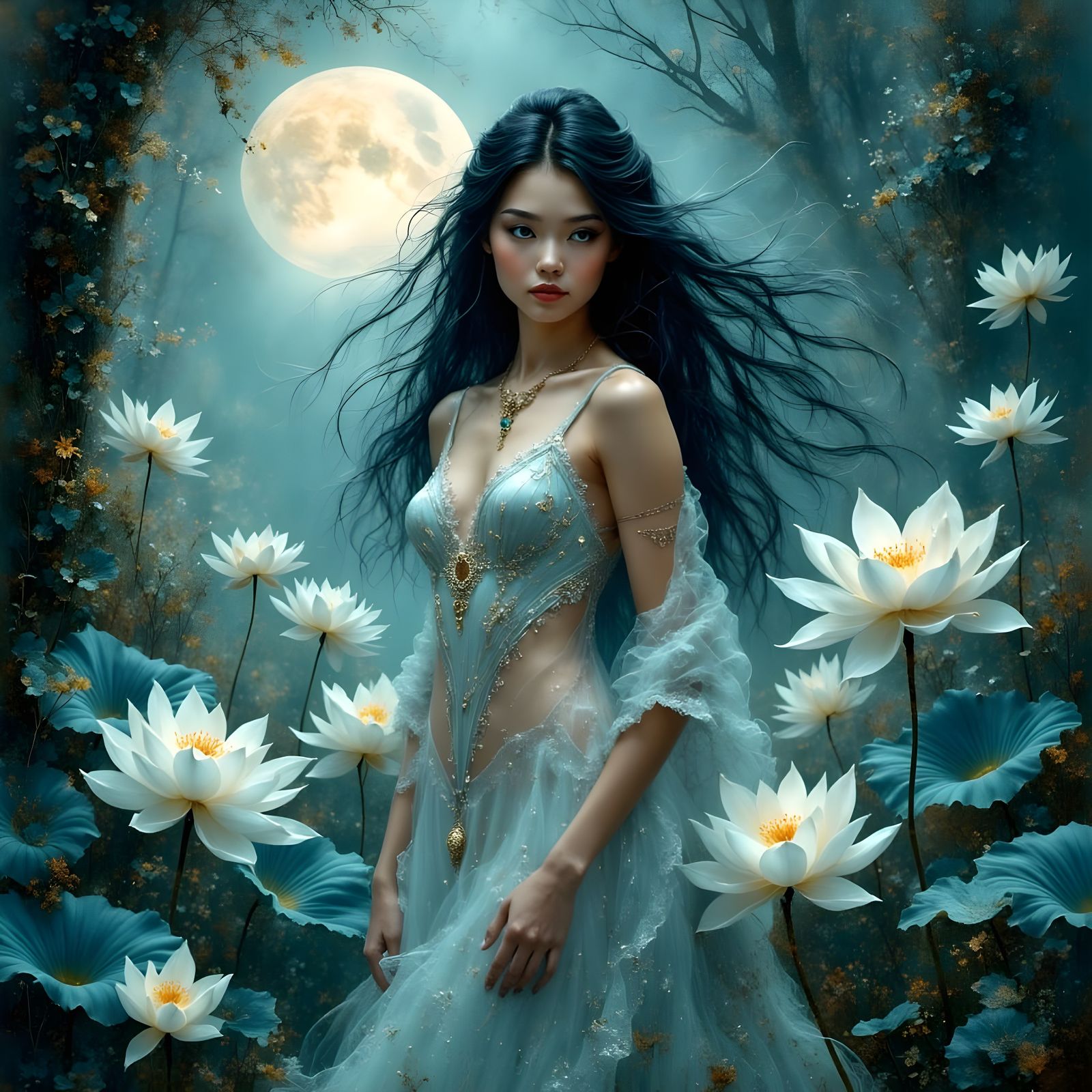 Ethereal Norse Goddess in Elegant Fantasy Portrait