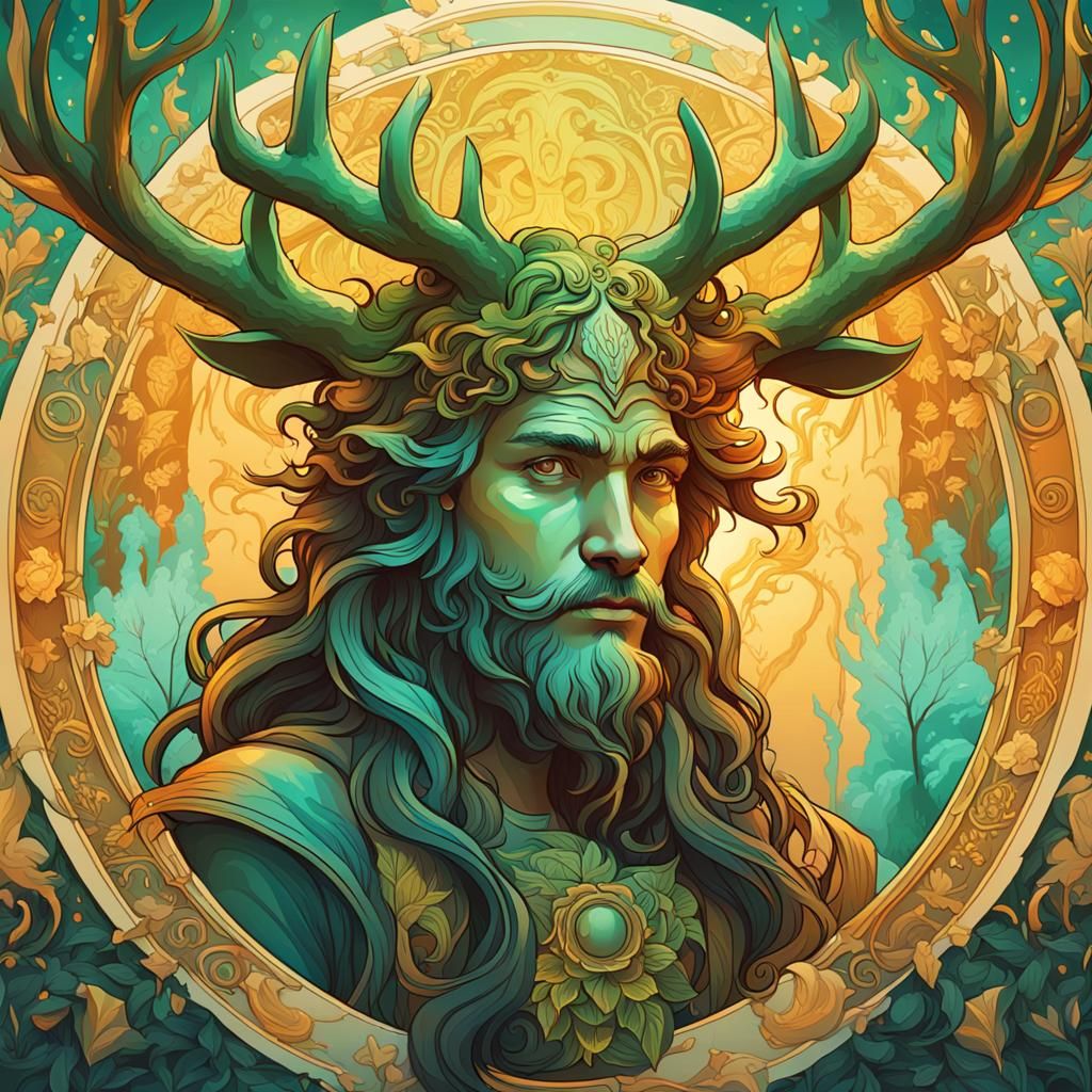 Cernunnos in Art Nouveau Style