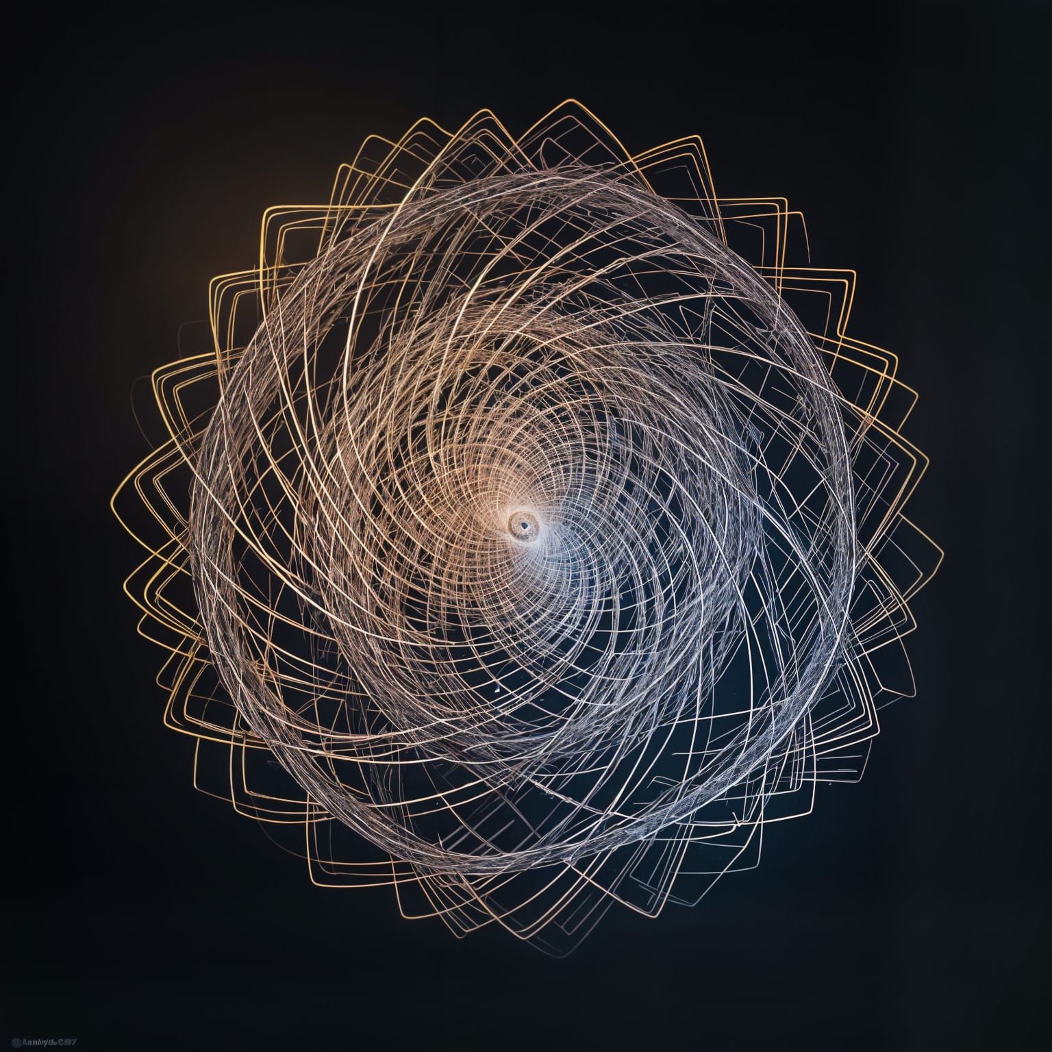 Glowing Intertwining Lines in an Art Deco Style