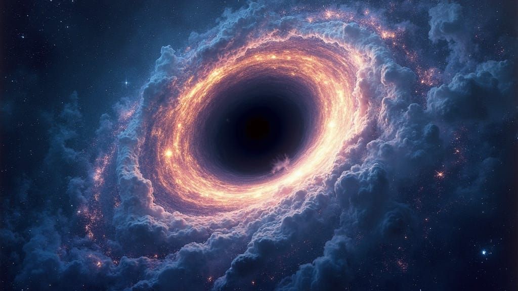 Ethereal Cosmic Black Hole Galaxy Landscape