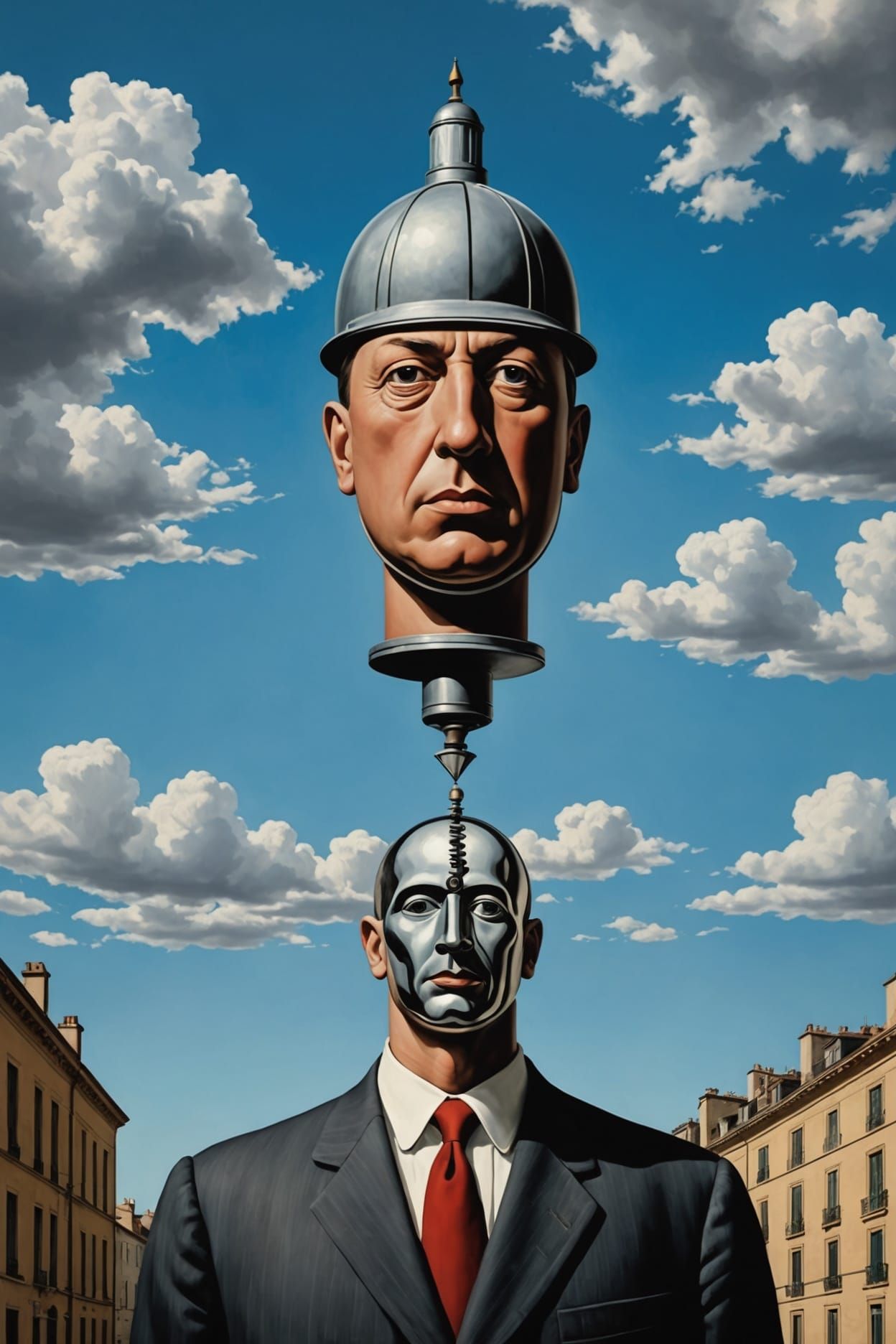 Surreal Upside-Down Drill in Fantastic Realism Style